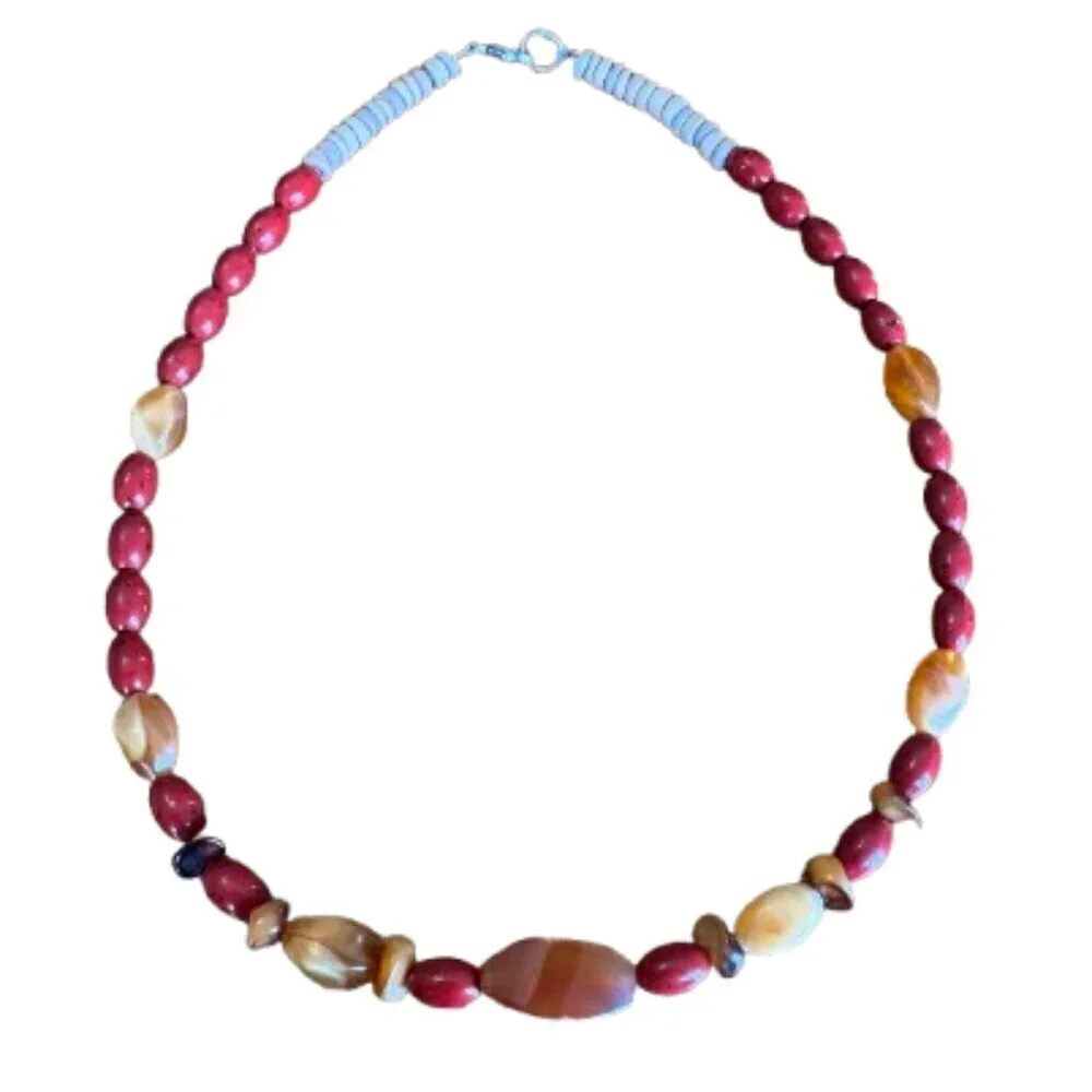Men's Necklace, Men's Beaded Necklace, 18 Inches Long NWT (MJW004)